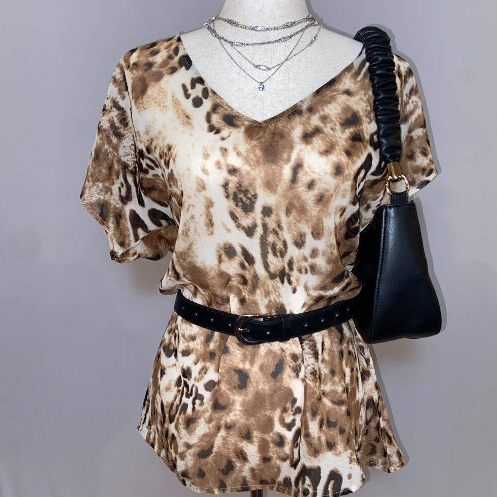 Show Me Your Mumu Cheetah Print mesh shirt / Mini Dress size small